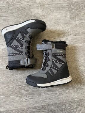 Merrell Kids Gray & Black Insulated Snow Boots